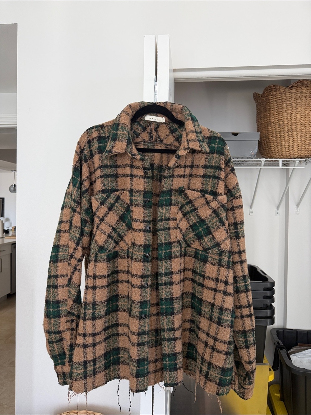 MNML Men’s Tan Brown Plaid Jacket